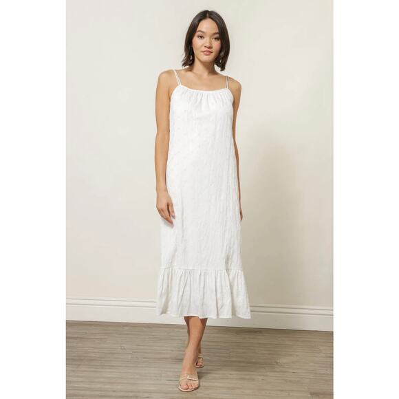 NWT! Line & Dot White Dakota Flowy Midi Dress - Size Small (MSRP $125) - Picture 1 of 10